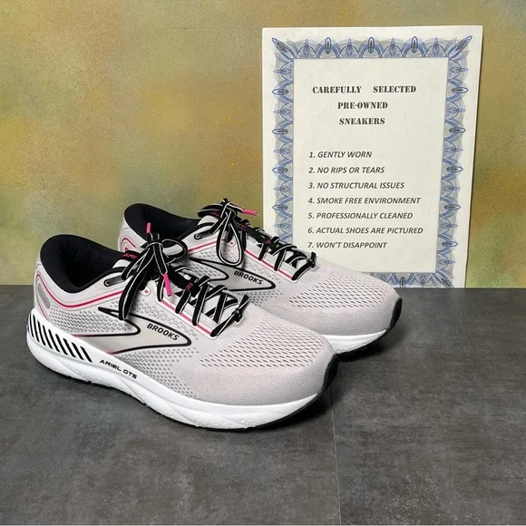 Brooks Ariel GTS 23 Women's Gray/Black/Pink Running Shoes Size 10B - Picture 2 of 16